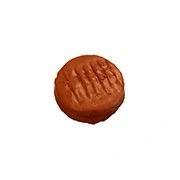 Alfajor Cítrico coberto com chocolate belga